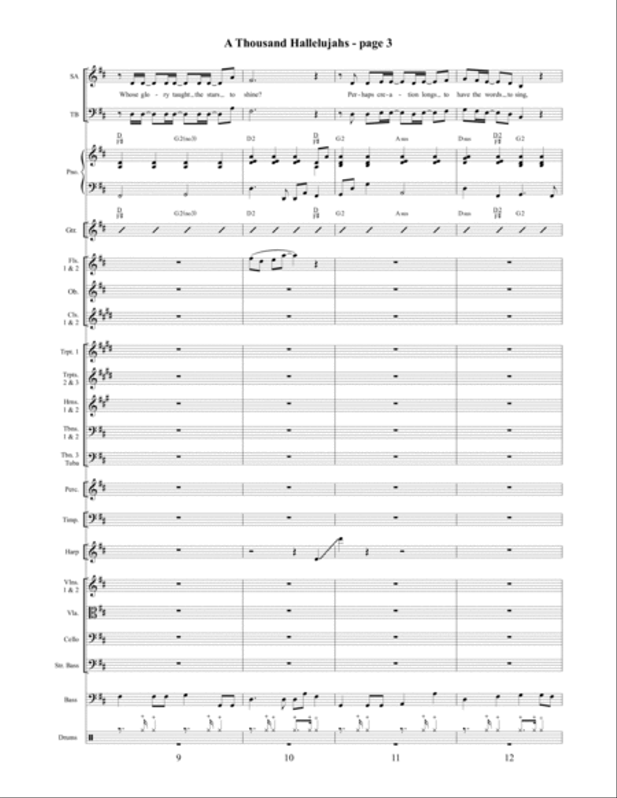 A Thousand Hallelujahs Orchestration 4-Part scores gallery preview page 4