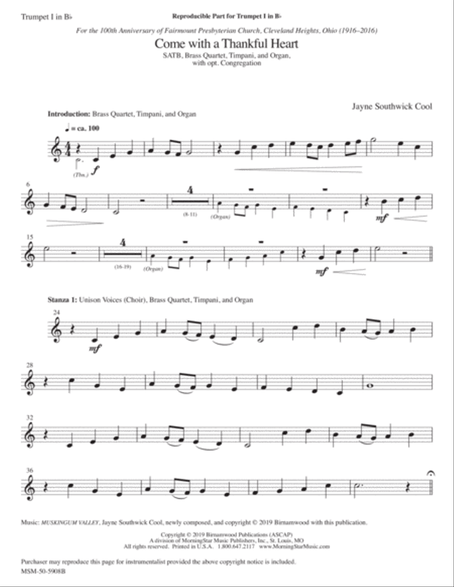 Come with a Thankful Heart Choir scores gallery preview page 1