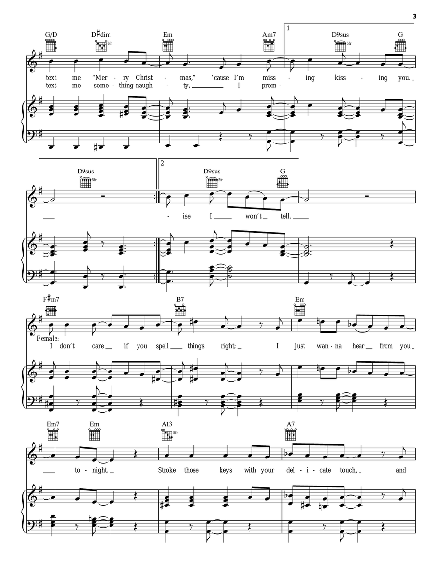 Text Me Merry Christmas Text Me Merry Christmas Piano, Vocal, Guitar scores gallery preview page 3