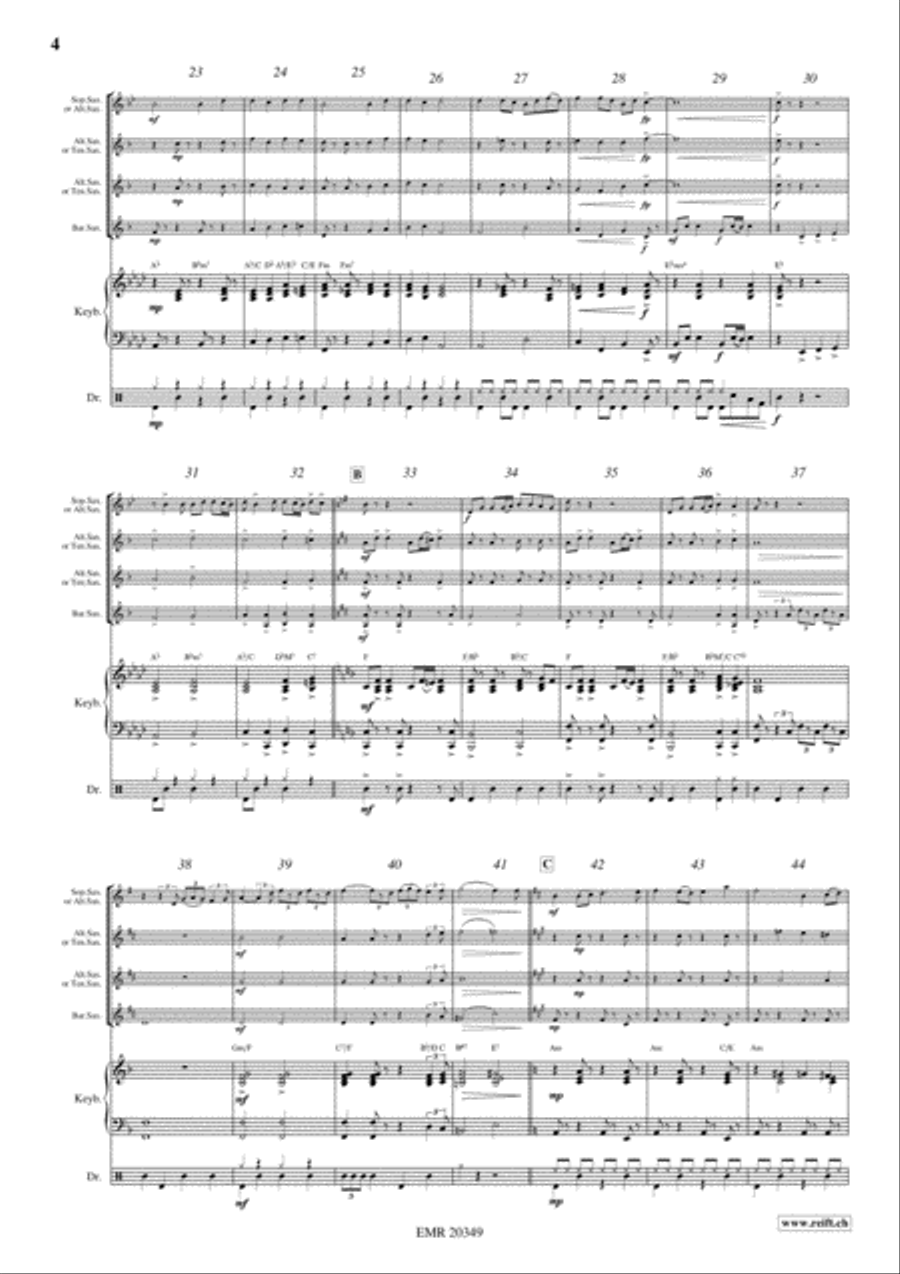 Pop Folk Suite Saxophone Quartet scores gallery preview page 4