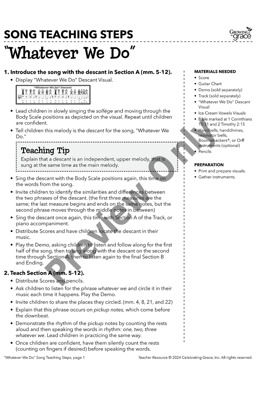 Whatever We Do Unison Choir scores gallery preview page 8