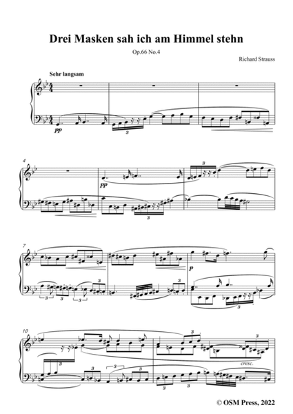 Richard Strauss-Drei Masken sah ich am Himmel stehn,in g minor,Op.66 No.4 image number null