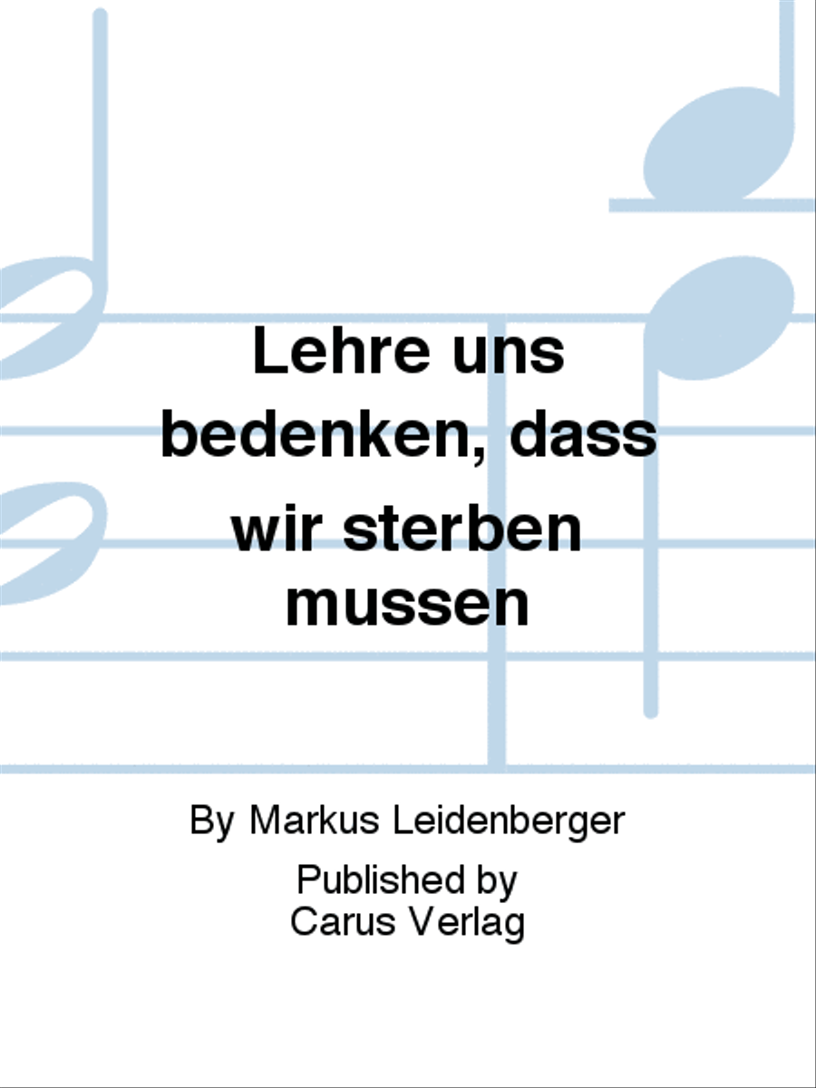 Lehre uns bedenken, dass wir sterben mussen 3-Part scores gallery preview page 1