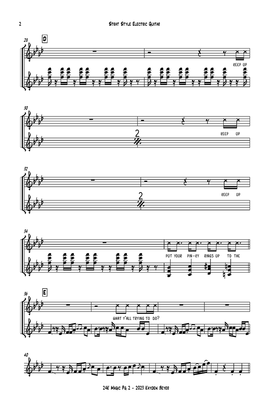 24k Magic - Score Only Jazz Ensemble scores gallery preview page 2