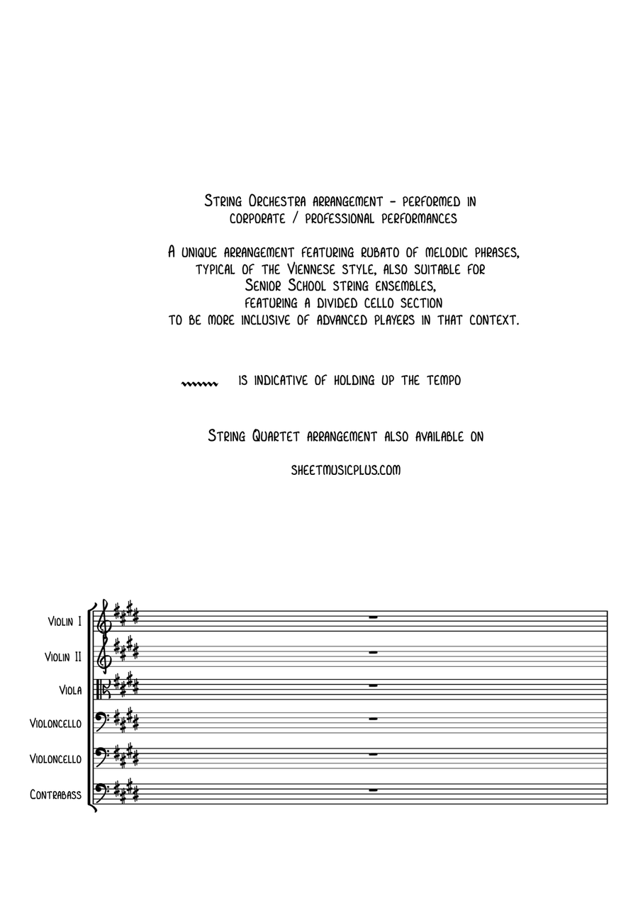 Nightingale Serenade - Toselli - String Chamber Orchestra - 6 parts - intermediate to professional e Chamber Orchestra scores gallery preview page 2