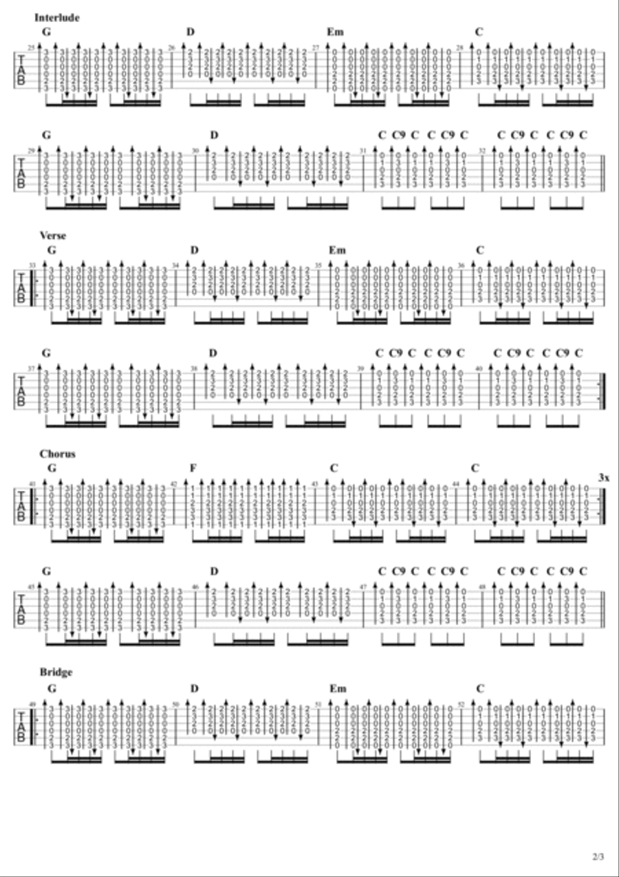 Tuesday's Gone Guitar Tablature scores gallery preview page 2