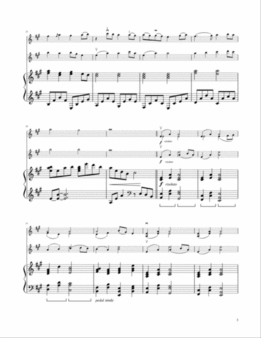 He Is Born, the Divine Christ Child - Violin Duet with Piano Accompaniment String Duet scores gallery preview page 4