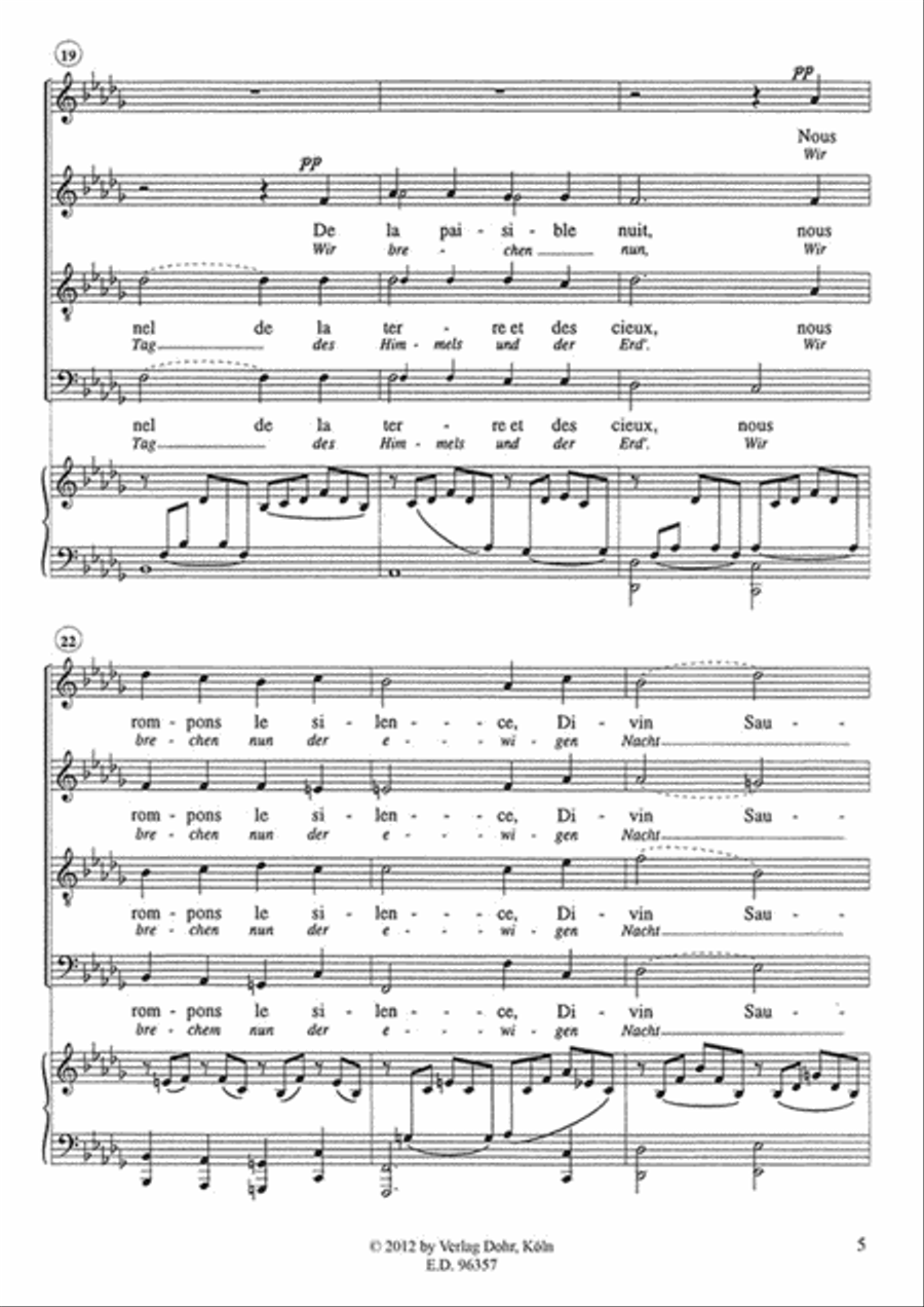 Cantique de Jean Racine für vierstimmigen gemischten Chor und Harmonium (Klavier, Orgel) op. 11 (1863/64) 4-Part scores gallery preview page 2