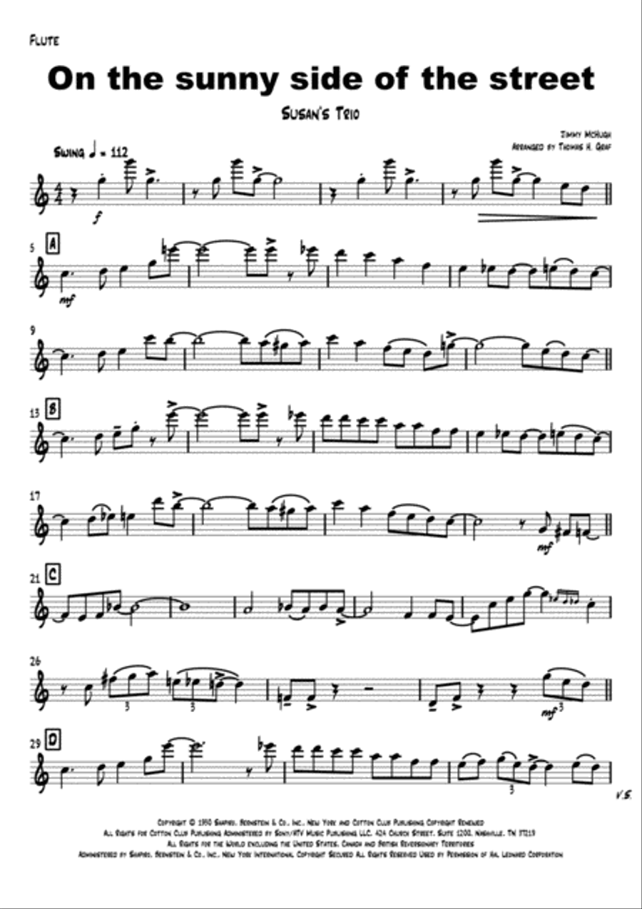 On The Sunny Side Of The Street Woodwind Quartet scores gallery preview page 4