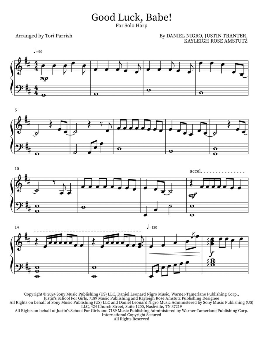 Good Luck, Babe! Piano scores gallery preview page 1
