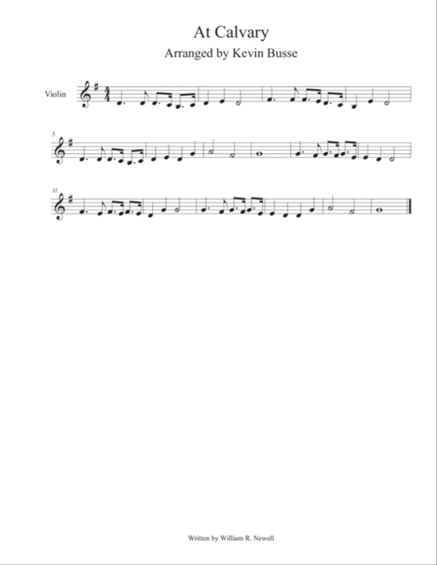 At Calvary - Violin Violin Solo scores gallery preview page 1
