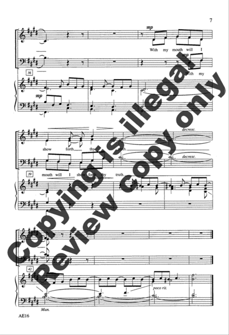 My Song Shall Be Always/Kindness of the Lord 4-Part scores gallery preview page 6