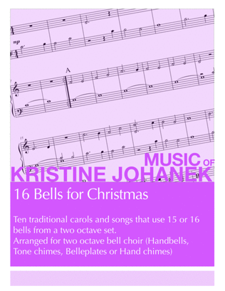 Book cover for 16 Bells for Christmas (Two Octave Handbell Choir. Reproducible)