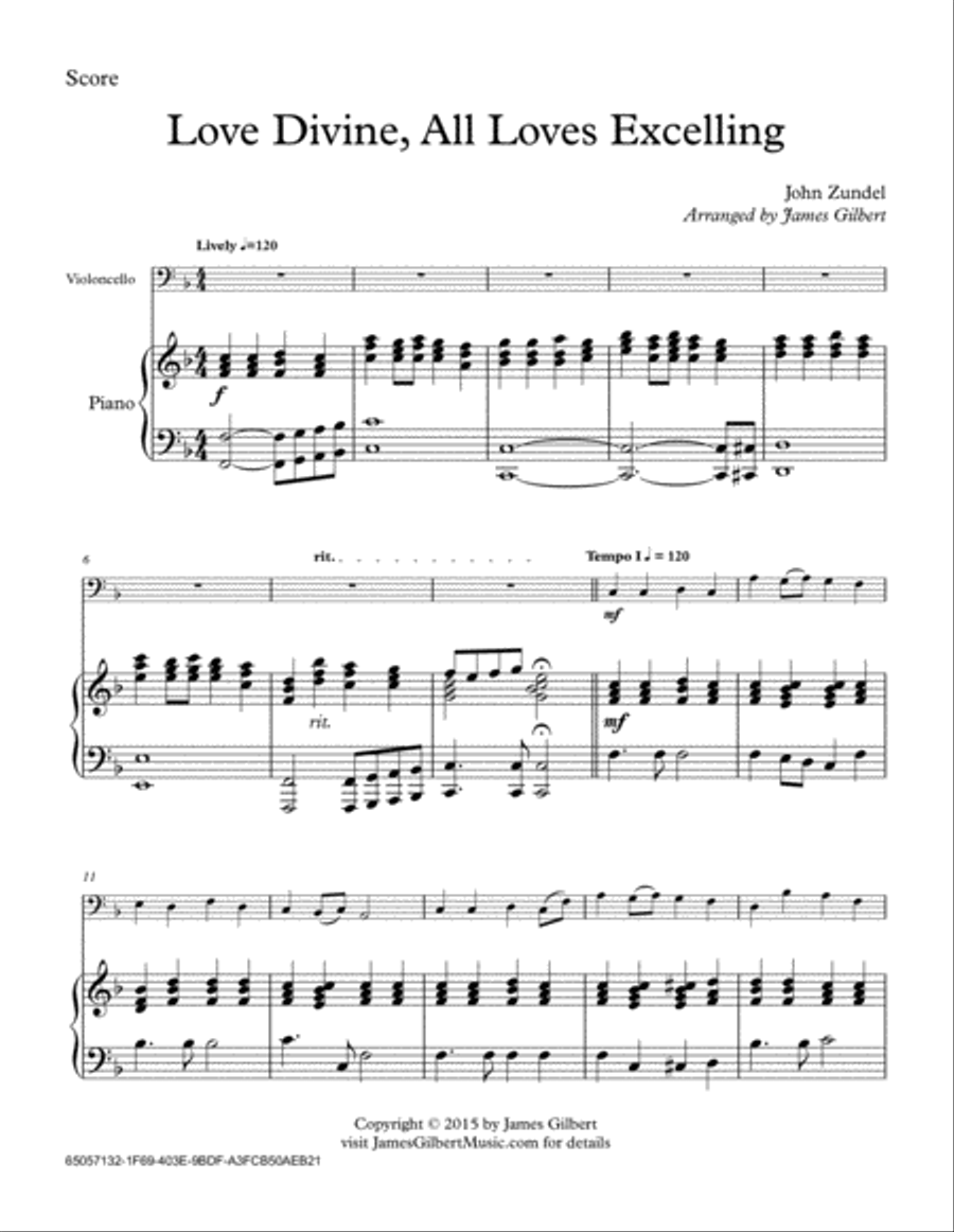 Love Divine, All Loves Excelling Piano scores gallery preview page 1