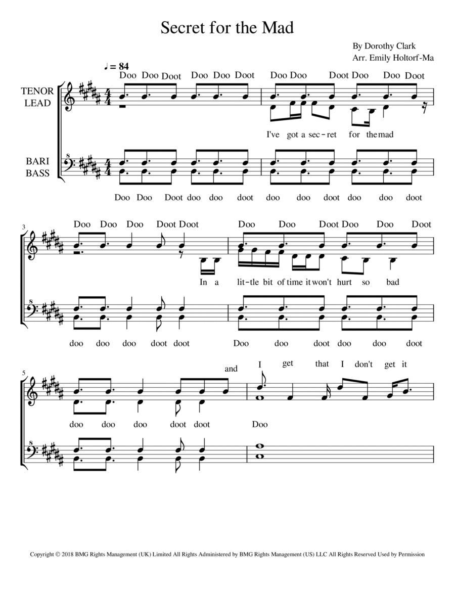Secret For The Mad Secret For The Mad SSAA scores gallery preview page 1