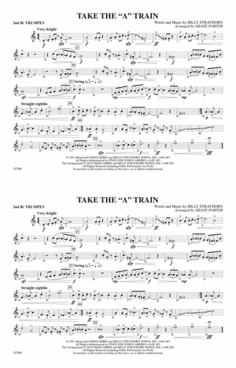 Take the "A" Train: 2nd B-flat Trumpet