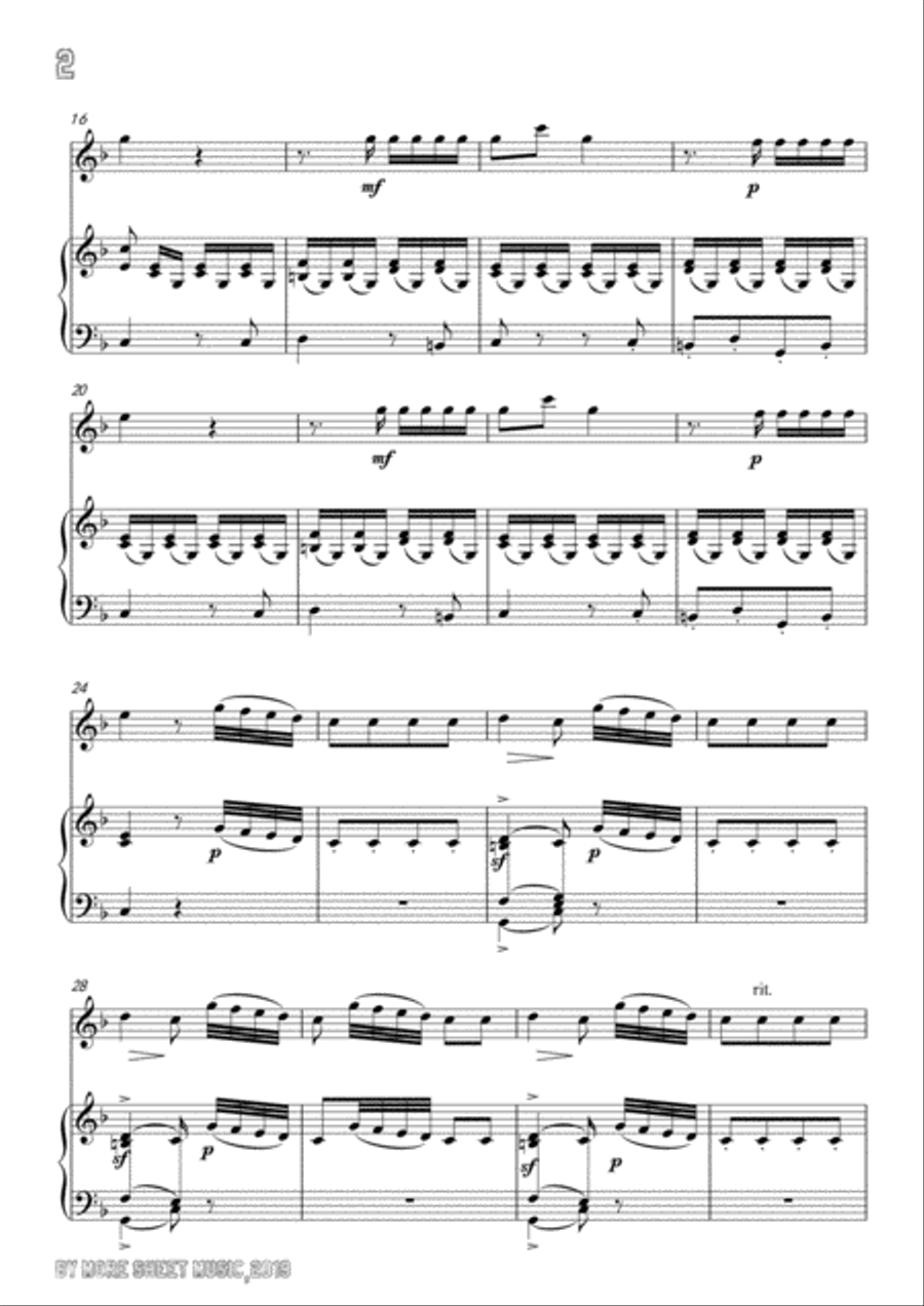Paisiello-Chi Vuol la zingarella,for Violin and Piano Flute Solo scores gallery preview page 4