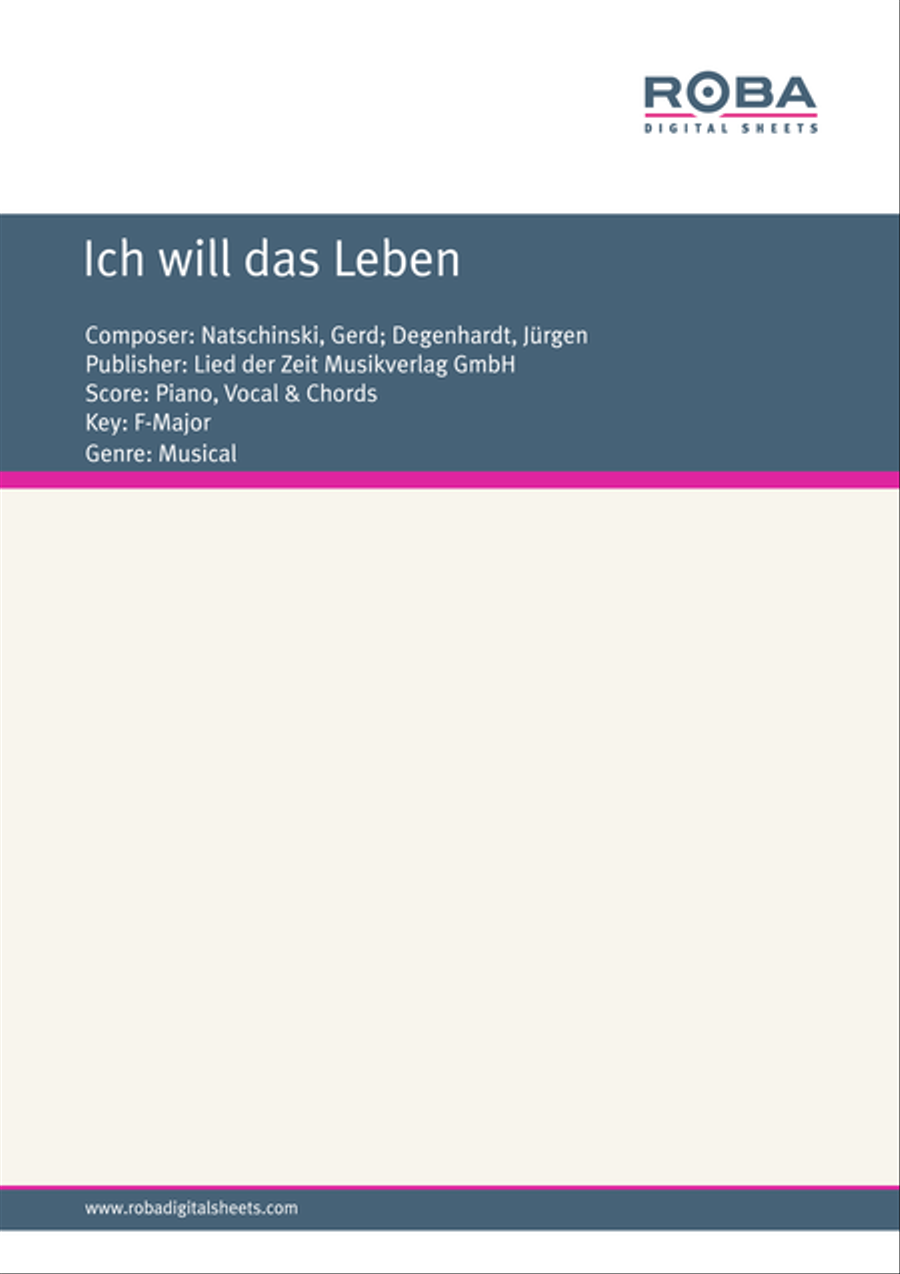 Ich will das Leben Voice scores gallery preview page 1