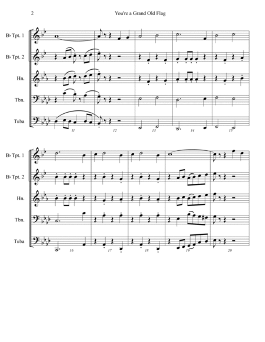 You're a Grand Old Flag Brass Ensemble scores gallery preview page 4
