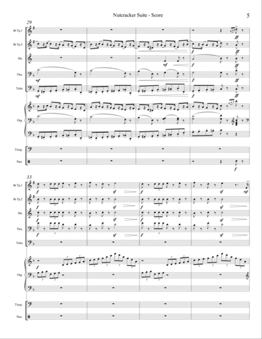 Nutcracker Suite (for Brass Quintet, Organ and Percussion) Brass Ensemble scores gallery preview page 6
