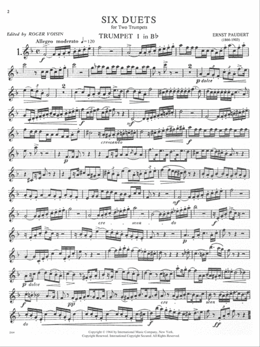 Six Duets Six Duets Trumpet Duet scores gallery preview page 2