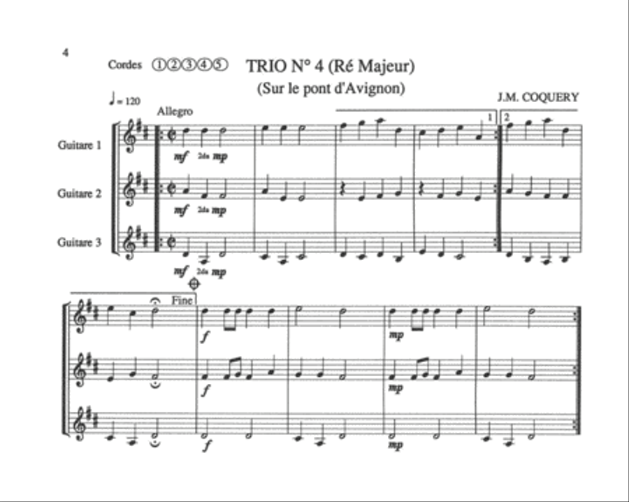 Trios en herbe (4 trios tres faciles) Acoustic Guitar scores gallery preview page 2