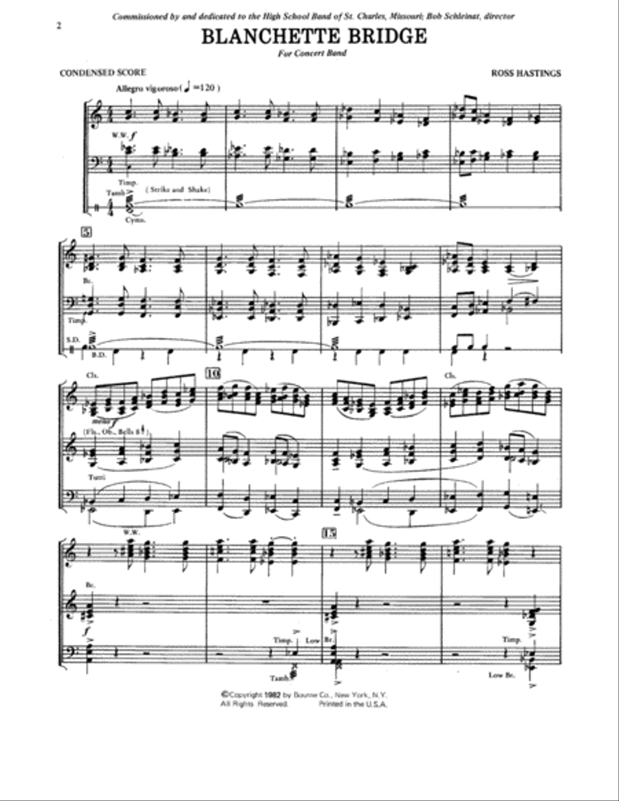 Blanchette Bridge - Conductor Concert Band scores gallery preview page 1