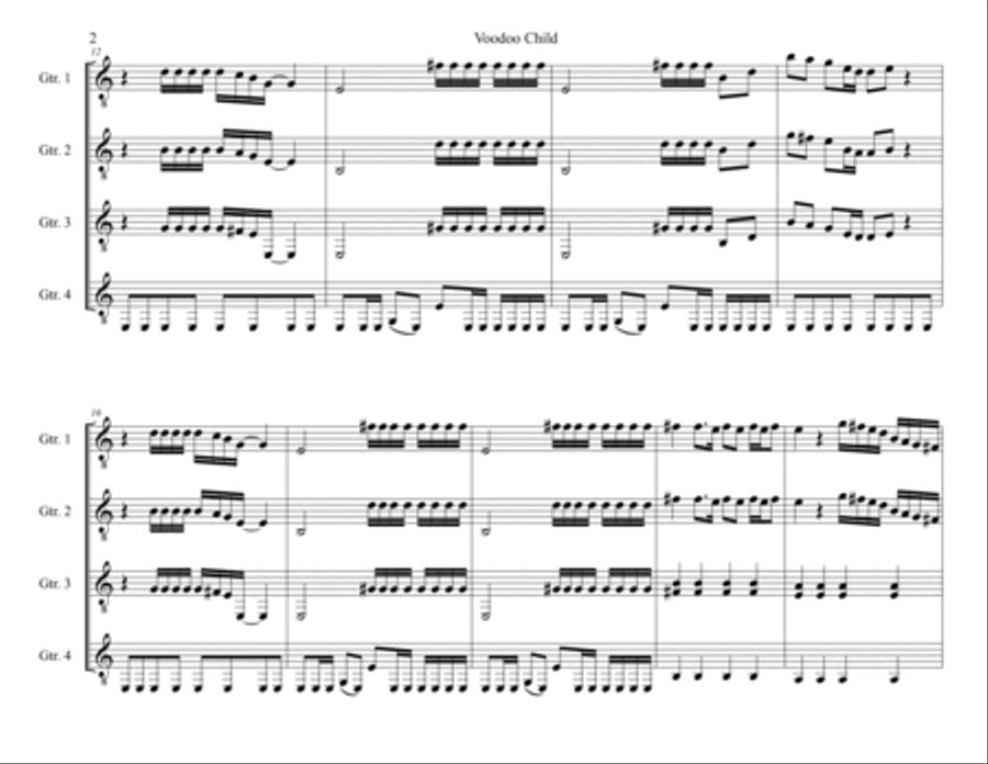 Voodoo Child (slight Return) Guitar scores gallery preview page 4