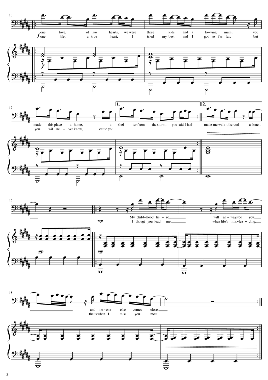 You Let Me Walk Alone Voice scores gallery preview page 2