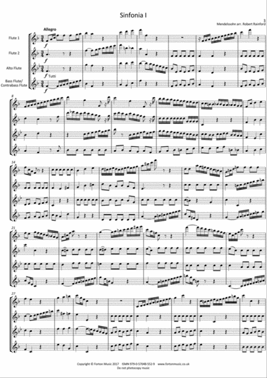 Sinfonia I Sinfonia I Flute scores gallery preview page 2