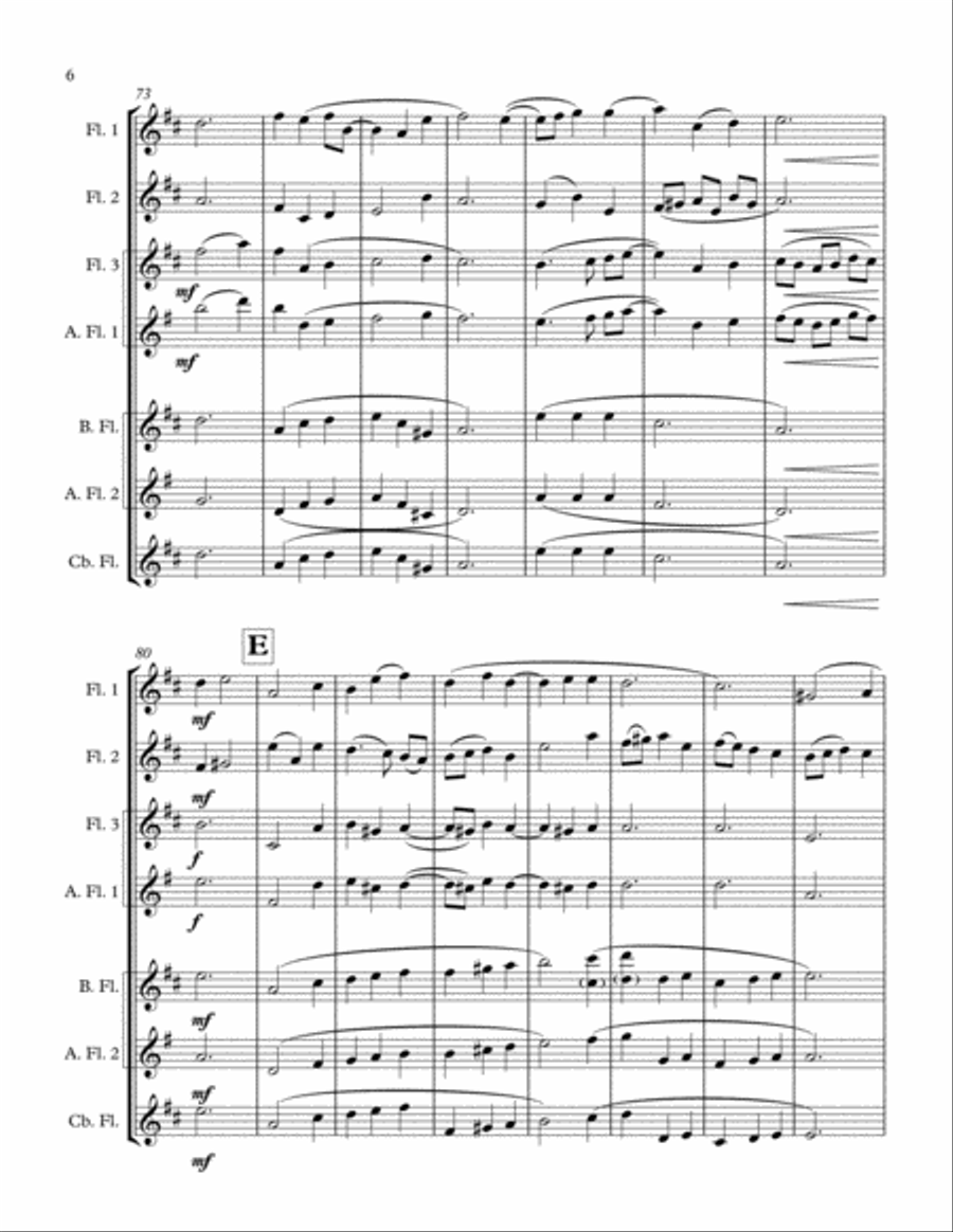 A Prayer - for Flute Ensemble Woodwind Ensemble scores gallery preview page 6
