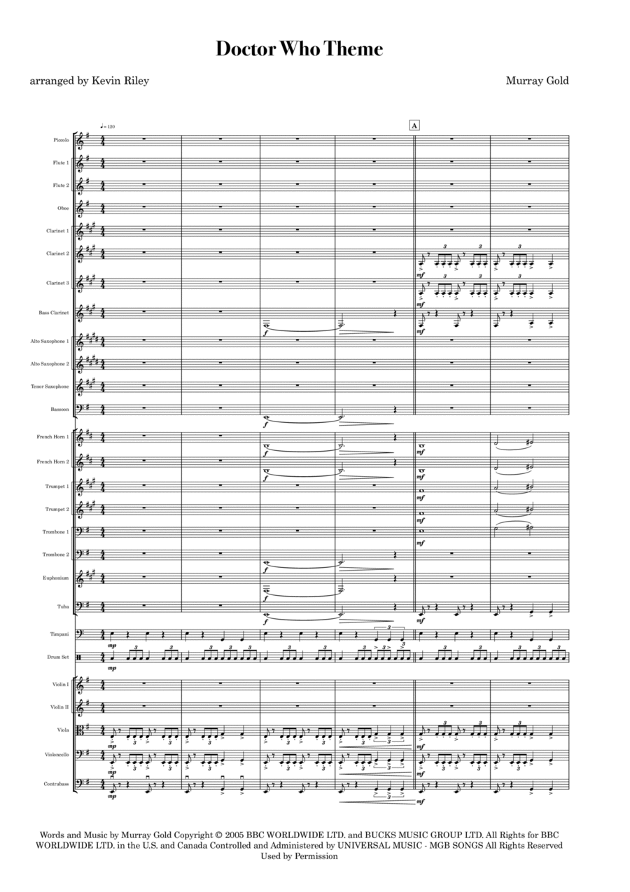 Doctor Who Theme Full Orchestra scores gallery preview page 1