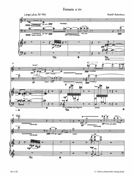 Fantasia a tre for Violin, Violoncello and Piano (1967)