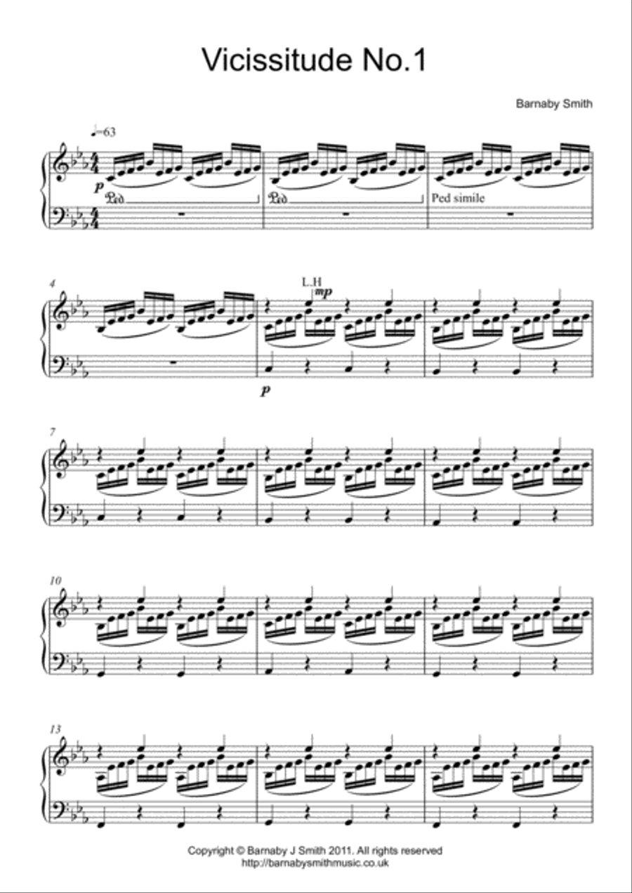 Vicissitude No 1 Piano Solo scores gallery preview page 1