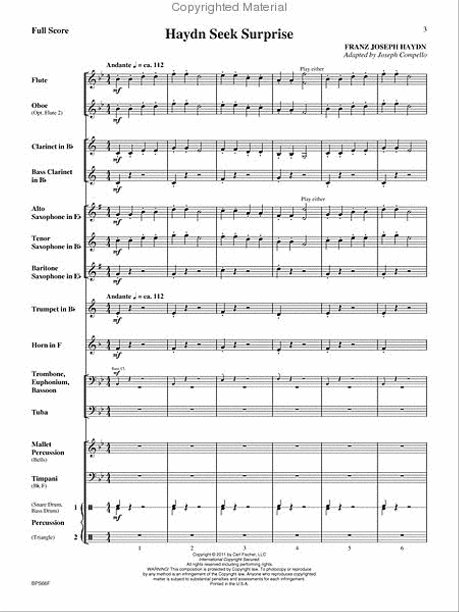 Haydn Seek Surprise Concert Band scores gallery preview page 2