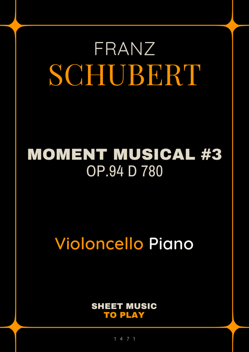 Moment Musical No.3, Op.94 - Cello and Piano (Full Score and Parts) image number null