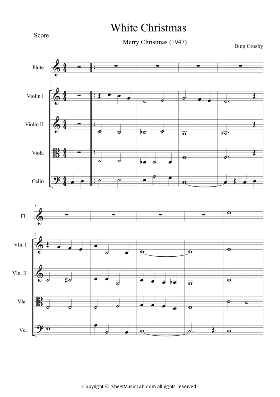 I'm Dreaming Of A White Christmas Flute scores gallery preview page 1