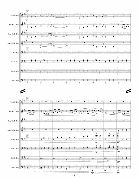 Nutcracker Suite, Mvt. VIII "Waltz of the Flowers" for clarinet choir (full score & set of parts) image number null