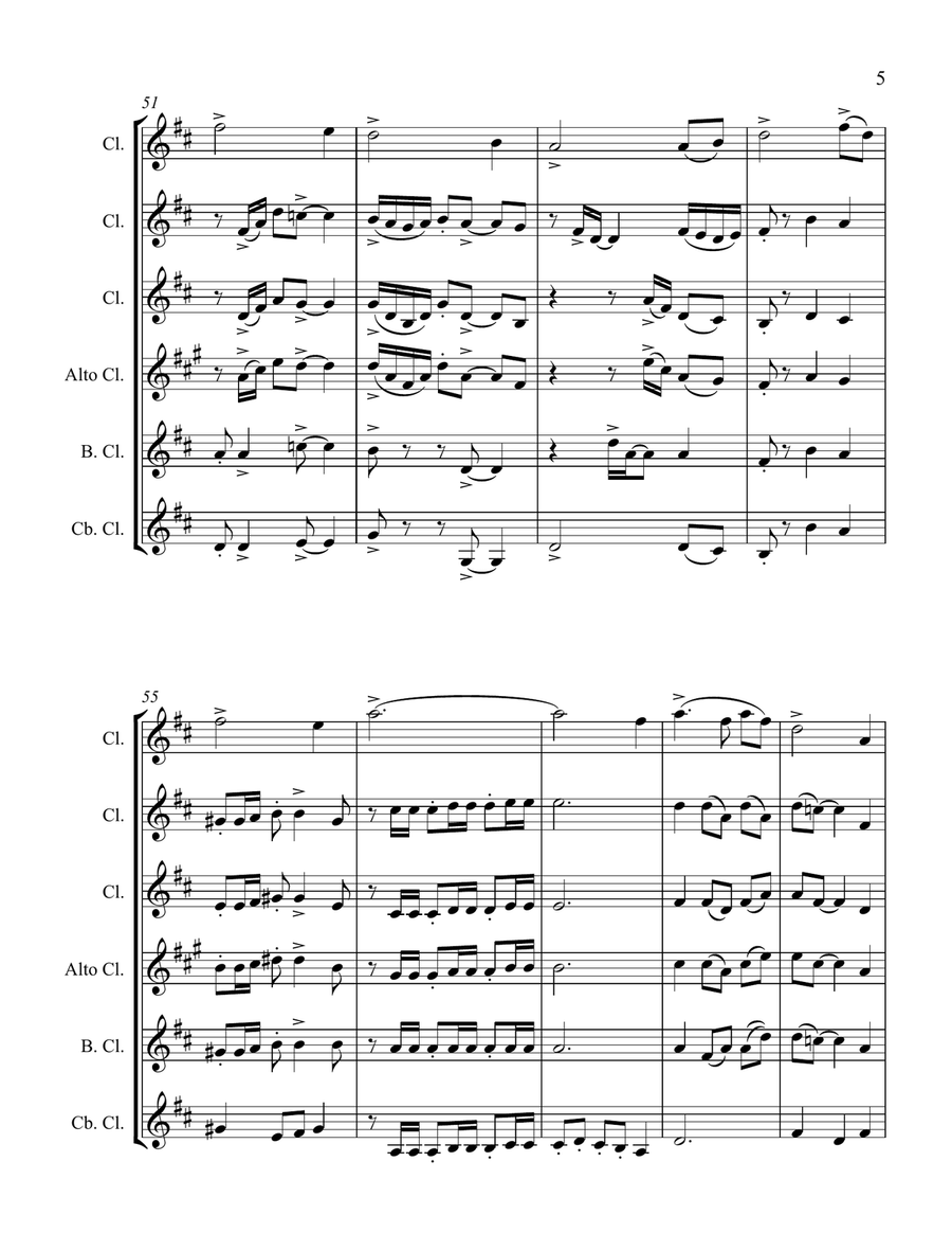 Amazing Grace - For Clarinet Choir Clarinet Choir scores gallery preview page 6
