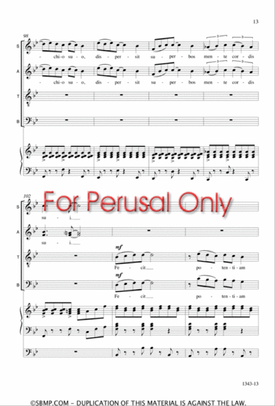 Fecit potentiam - SATB Octavo 4-Part scores gallery preview page 12