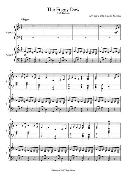 The Foggy Dew - Irish Ballade - Arrangement for 2 harps Valerio Nicosia