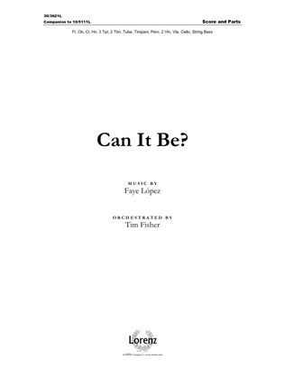 Book cover for Can It Be? - Orchestral Score and Parts