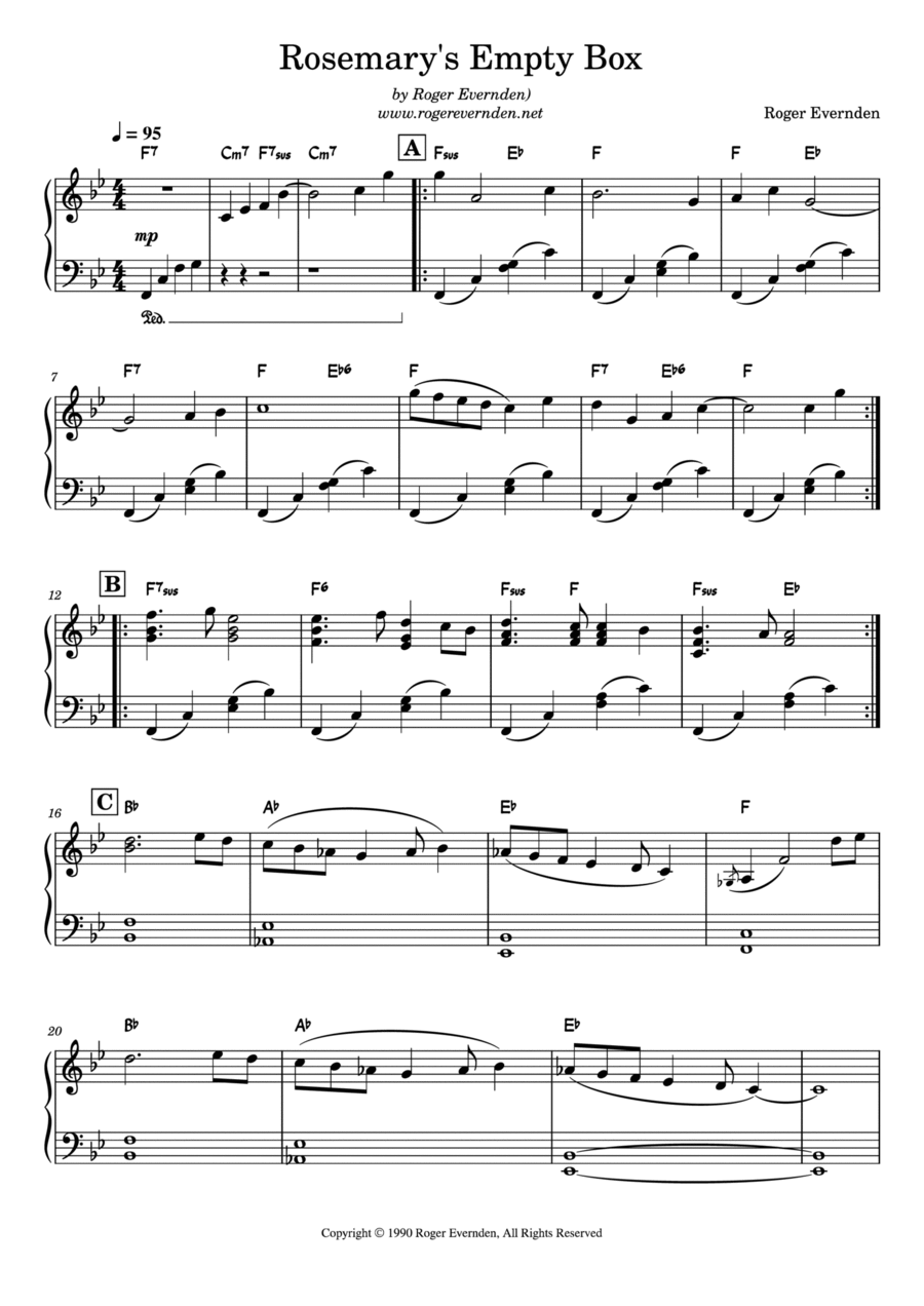 Rosemary's Empty Box Piano Solo scores gallery preview page 1