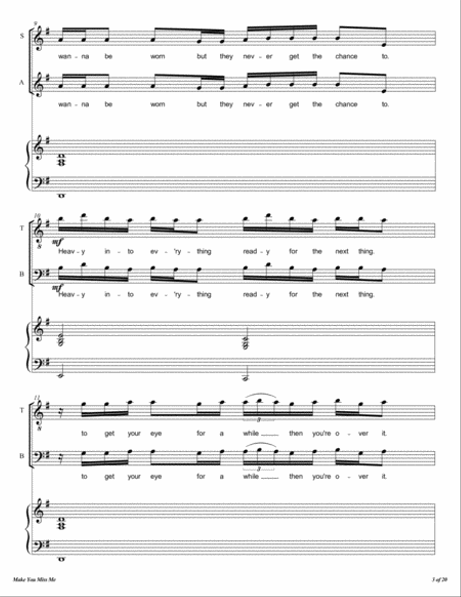 Make You Miss Me 4-Part scores gallery preview page 4