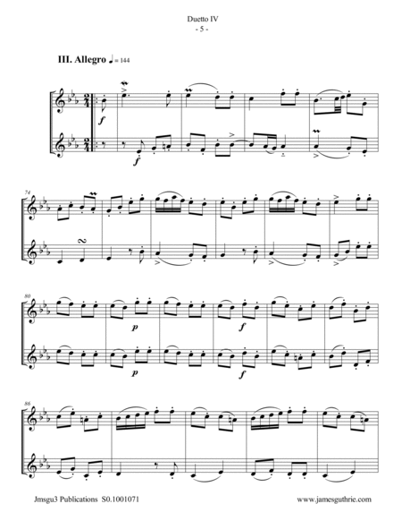 Stamitz: Duet Op. 27 No. 4 for Tenor Sax Duo image number null