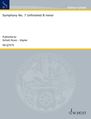 Book cover for Symphony No. 7 "Unfinished" B minor