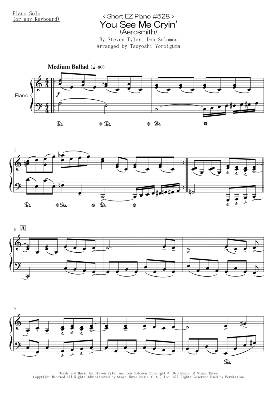 You See Me Cryin' Easy Piano scores gallery preview page 1
