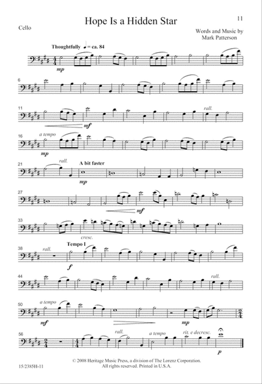 Hope Is a Hidden Star 2-Part scores gallery preview page 11