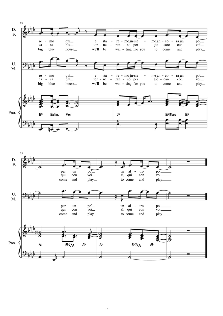 Goodbye Song (Canzone dell'arrivederci) 2-Part scores gallery preview page 5