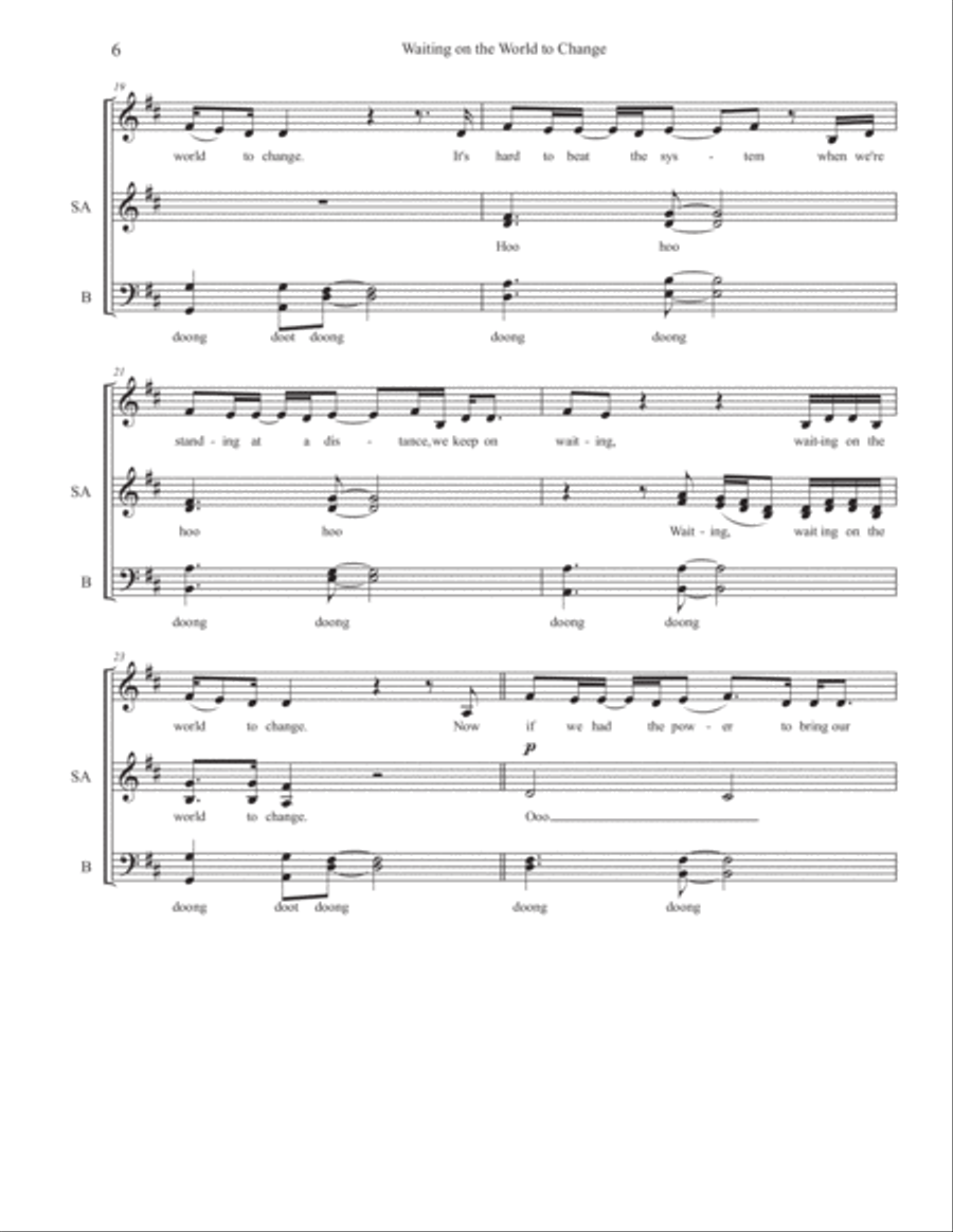 Waiting On The World To Change 4-Part scores gallery preview page 6